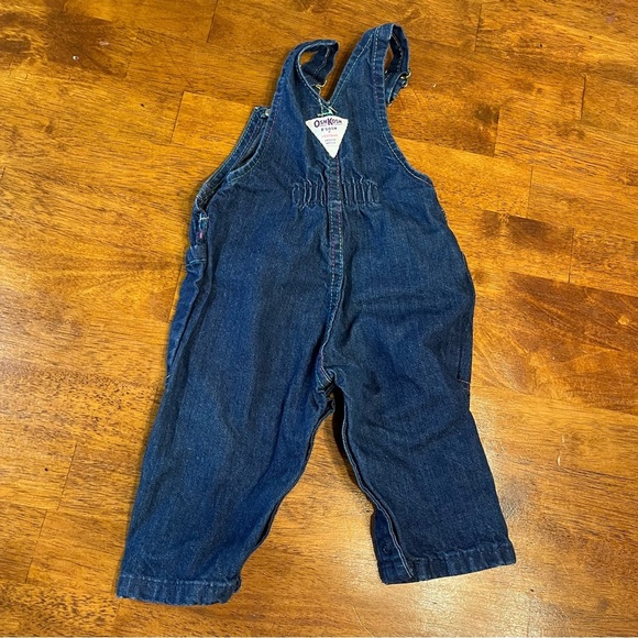 Vintage Osh-Kosh Denim Overalls blue patch size 12 months 100% cotton - Picture 5 of 9